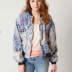 Free People paisley bomber jacket